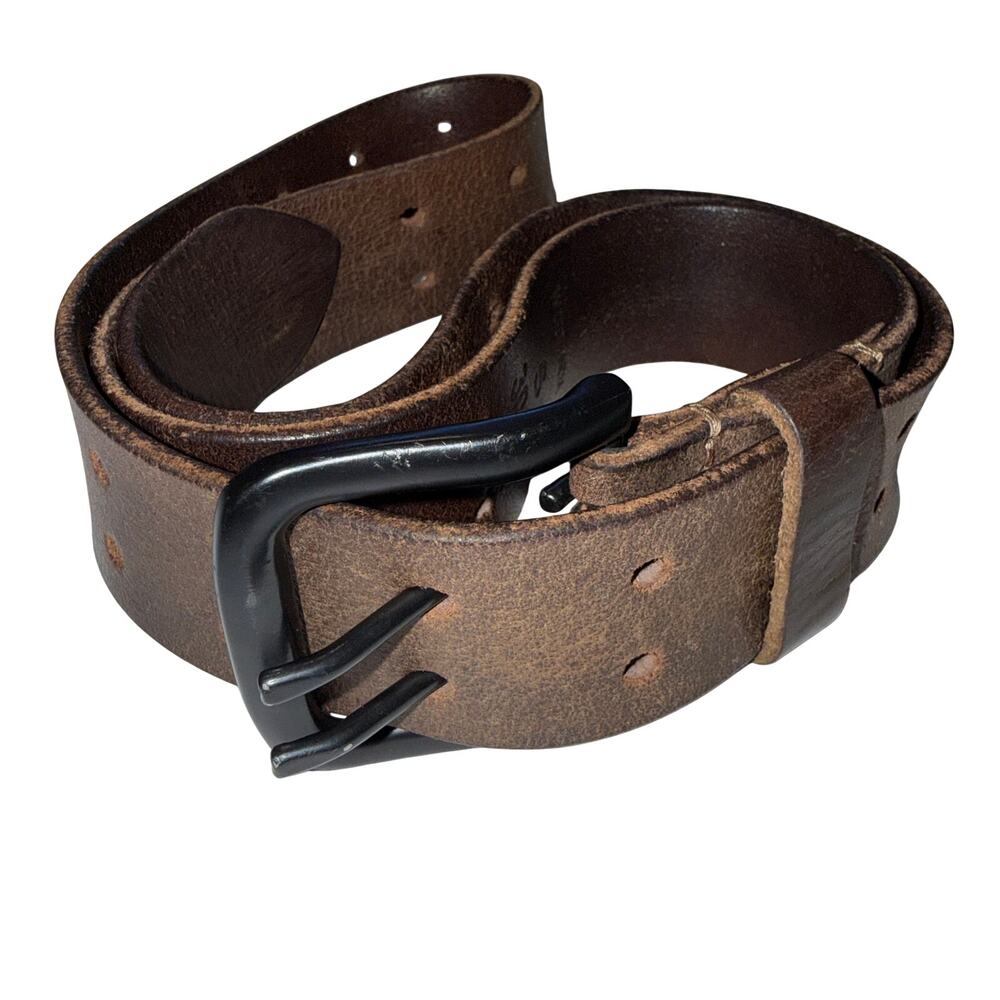 Stone Mountain Genuine Leather Brown Belt Double Prong S 30-32 Western Quality